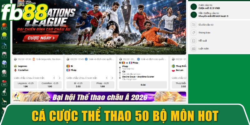 Cá cược thể thao với 50 bộ môn hot nhất